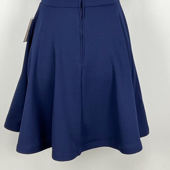 B Darlin Womens Fit Flare Party Dress Blue Mesh Sleeveless Juniors size 3 4 - Picture 8 of 12